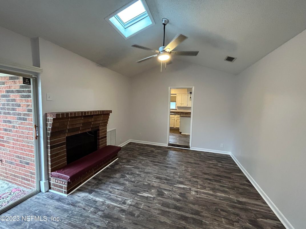 Empty room, Fireplace, Interior, Wood Texture Flooring