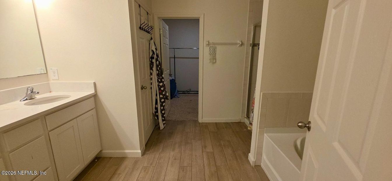 Bathroom, Interior, Wood Texture Flooring