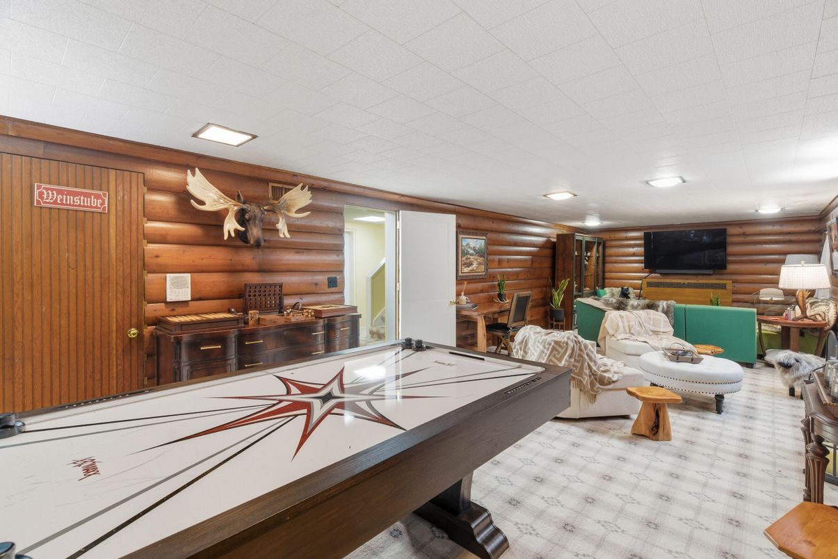 Game Room, Interior, Recessed Lighting, Wooden Walls