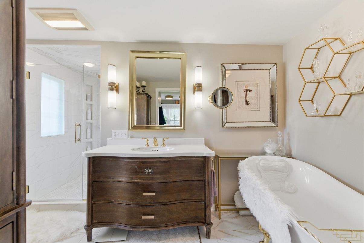 Bathroom, Dual Sink Vanities, Interior, Marble, Marble Walls