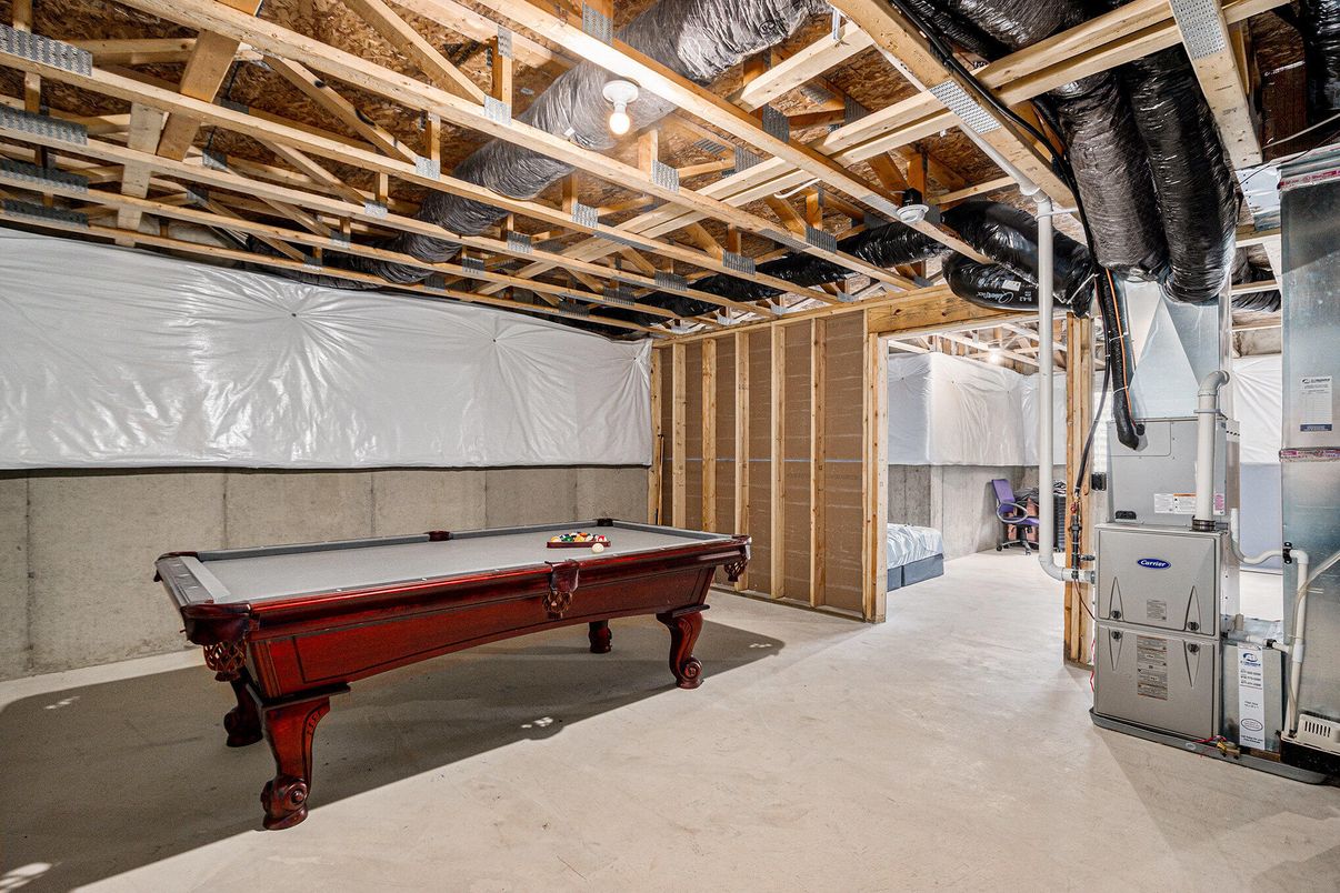 Billiard Table, Game Room, Interior, Wooden Beams