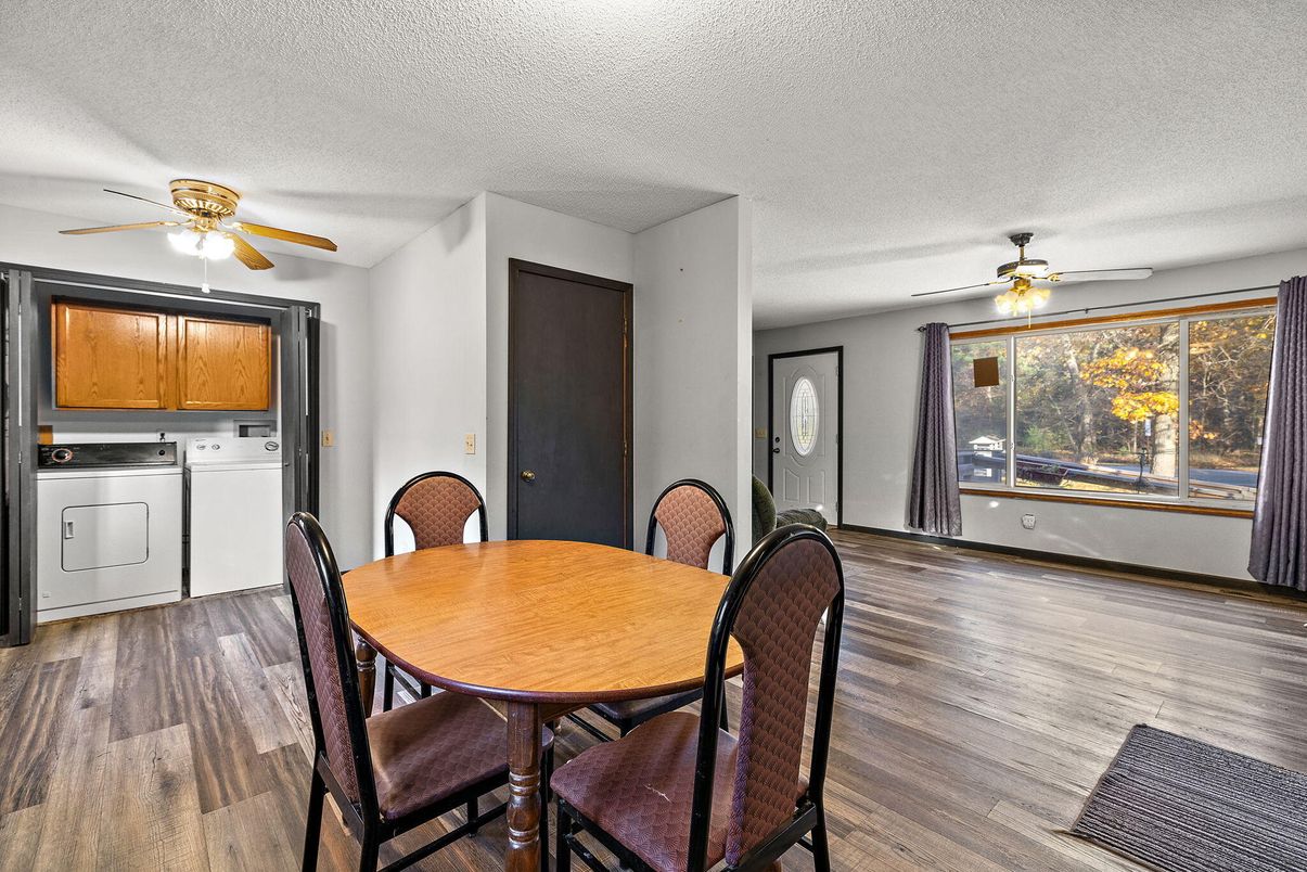 Dining room, Interior, Washer, Wood Texture Flooring