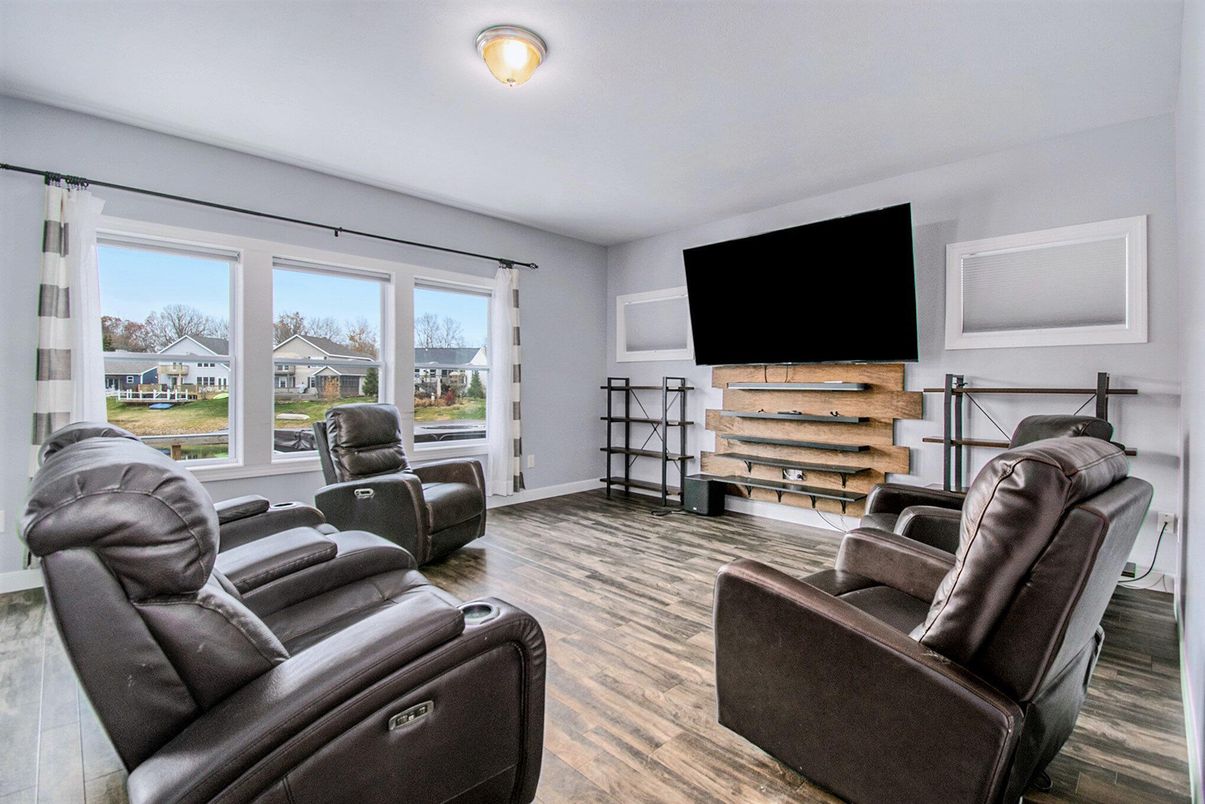 Home Theatre Room, Interior, Living room, Wood Texture Flooring