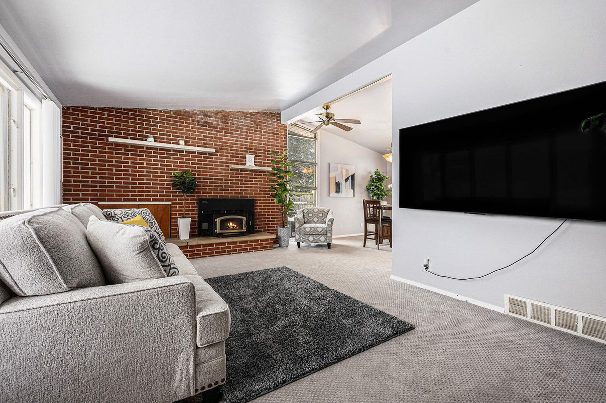 Fireplace, Interior, Living room, Stone Walls