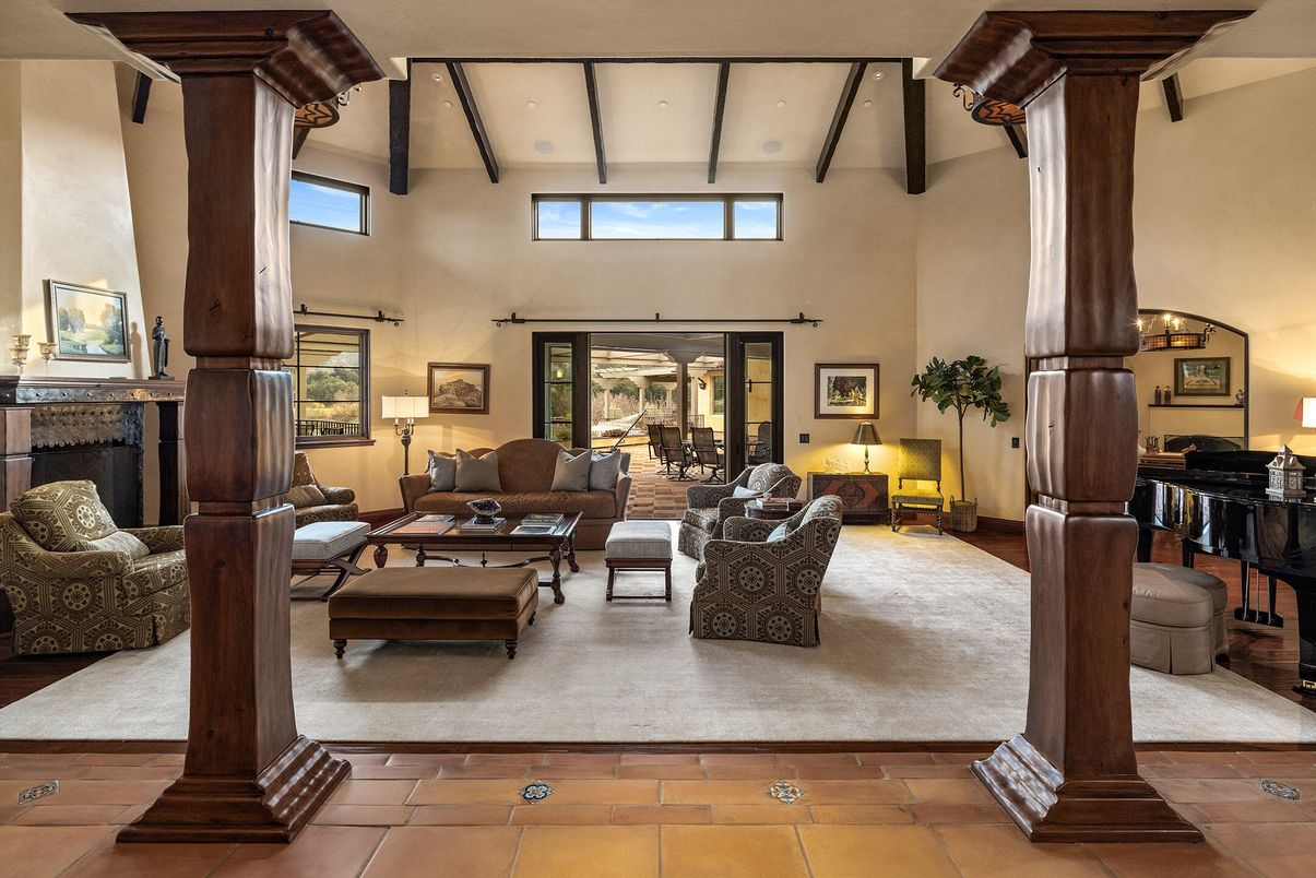 Fireplace, Interior, Living room, Piano, Wooden Beams