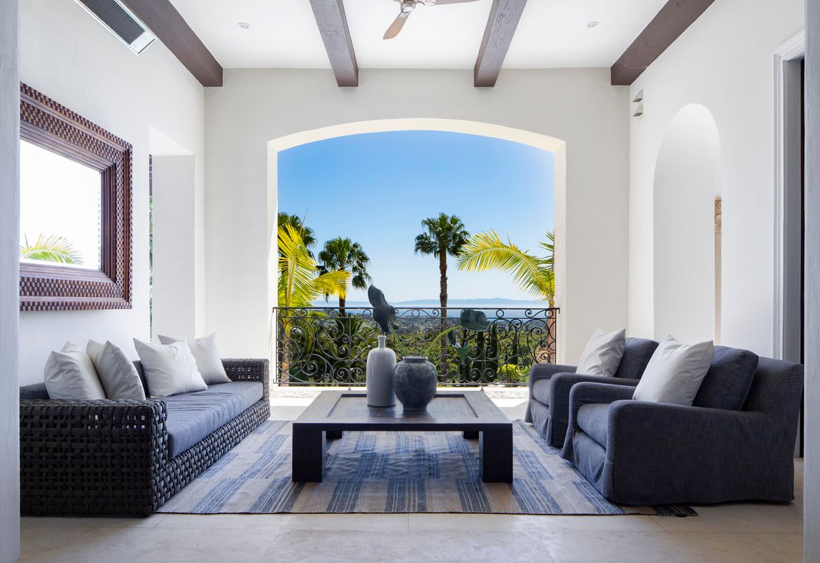 Interior, Living room, Recessed Lighting, Water, Wooden Beams