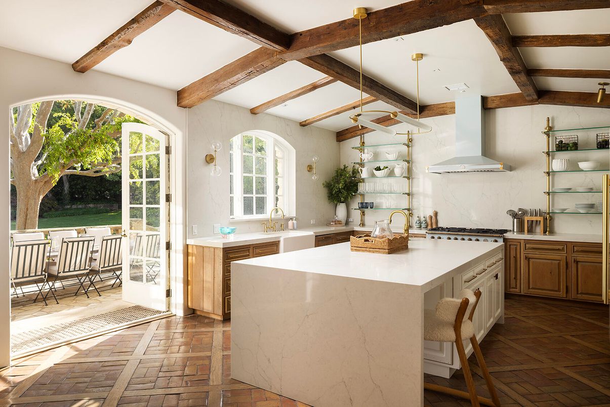 Interior, Kitchen, Pendant Lights, Wooden Beams