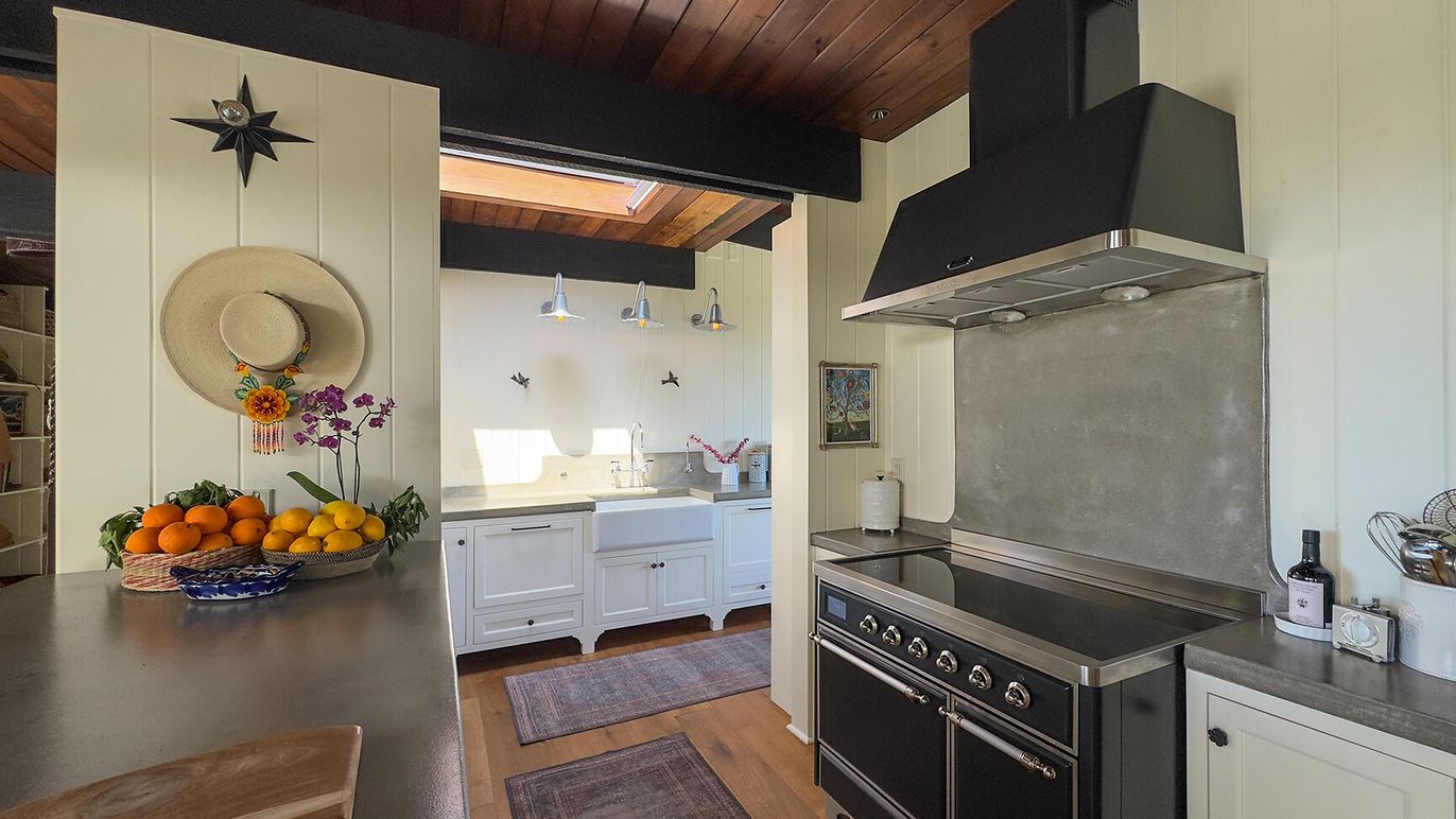 Interior, Kitchen, Recessed Lighting, Wooden Ceilings, Wood Texture Flooring