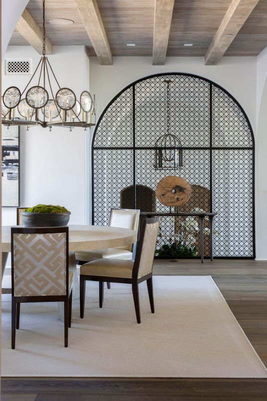 Dining room, Interior, Pendant Lights, Wooden Beams, Wooden Ceilings, Wood Texture Flooring