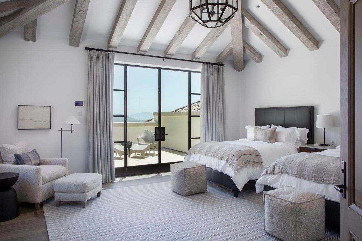 Bedroom, Interior, Wooden Beams, Wood Texture Flooring