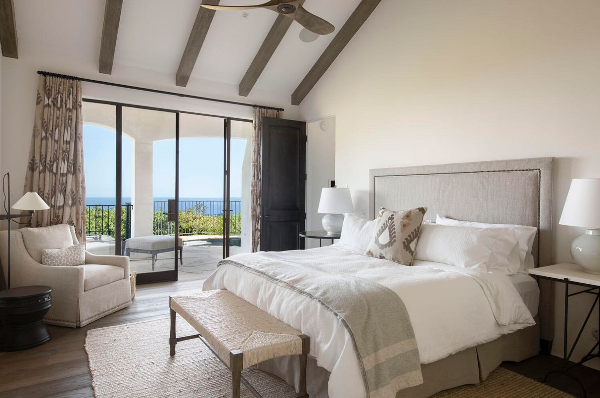 Bedroom, Interior, Water, Wooden Beams, Wood Texture Flooring