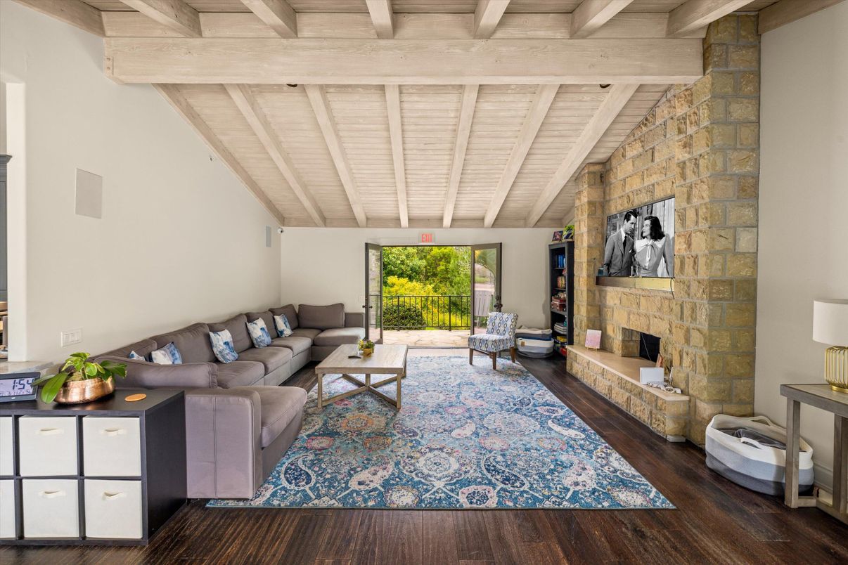 Fireplace, Interior, Living room, Stone Walls, Wooden Beams, Wooden Ceilings, Wood Texture Flooring