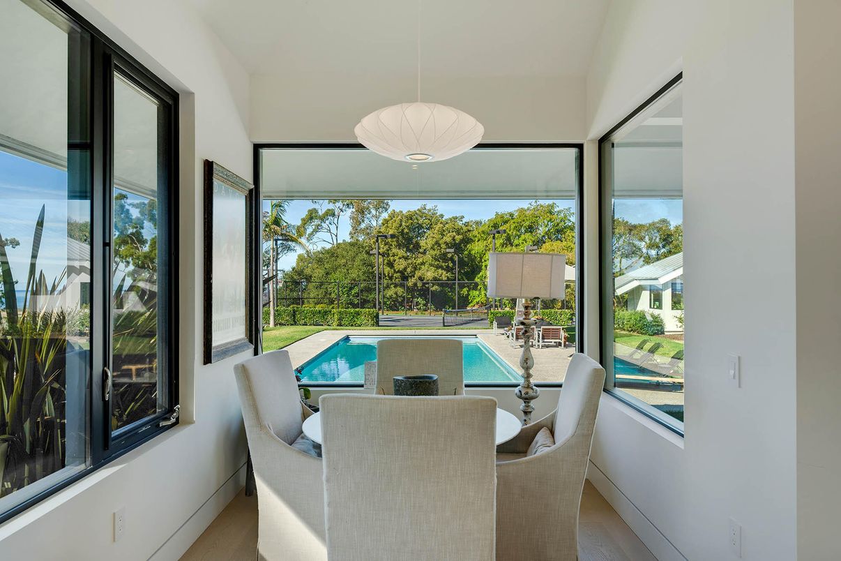 Dining room, Interior, Pendant Lights, Pool