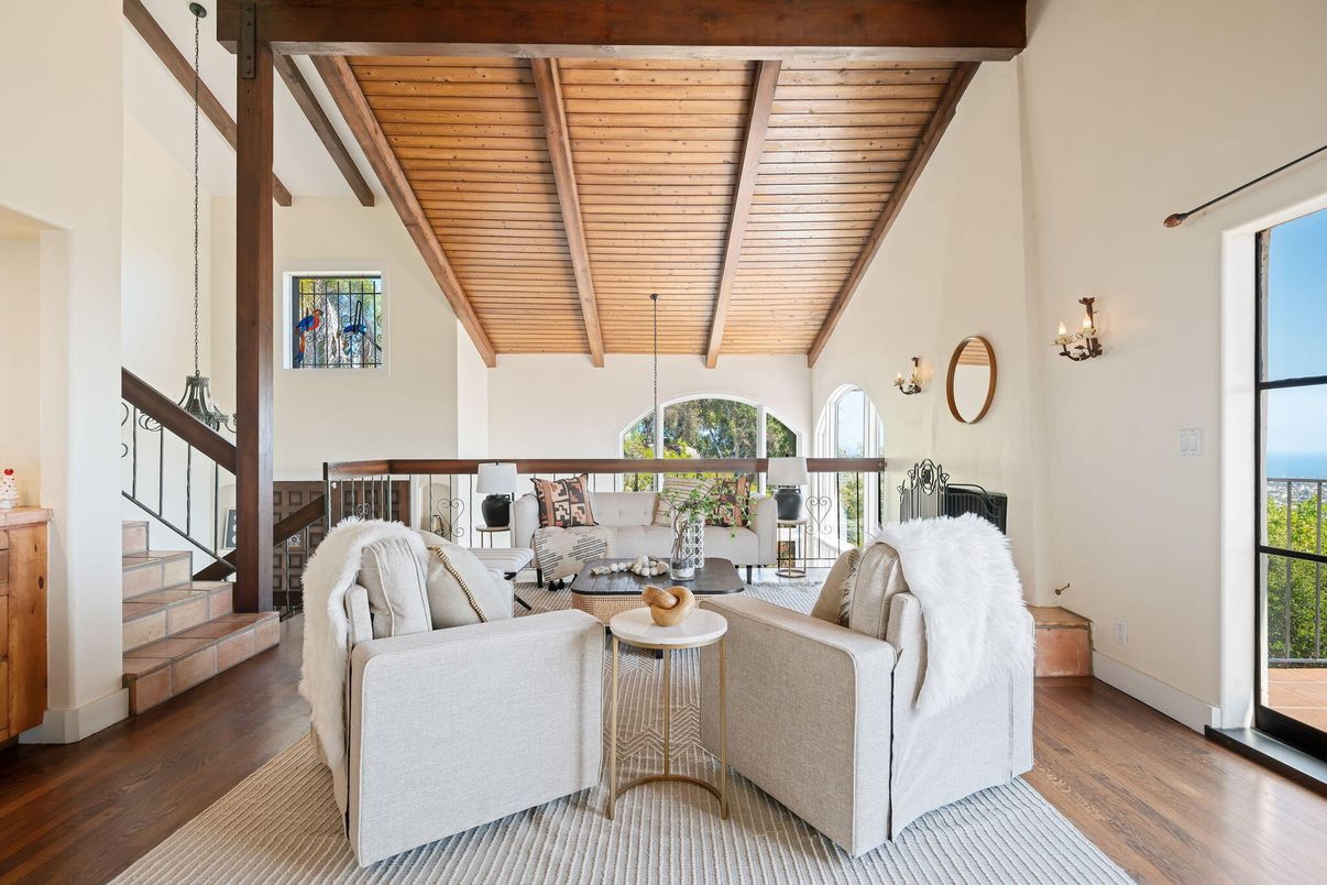 Interior, Living room, Water, Wooden Beams, Wooden Ceilings, Wood Texture Flooring