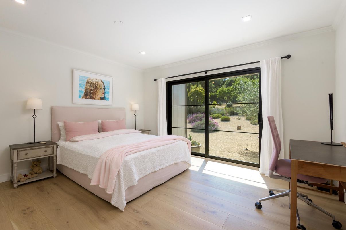 Bedroom, Home Office, Interior, Recessed Lighting, Wood Texture Flooring