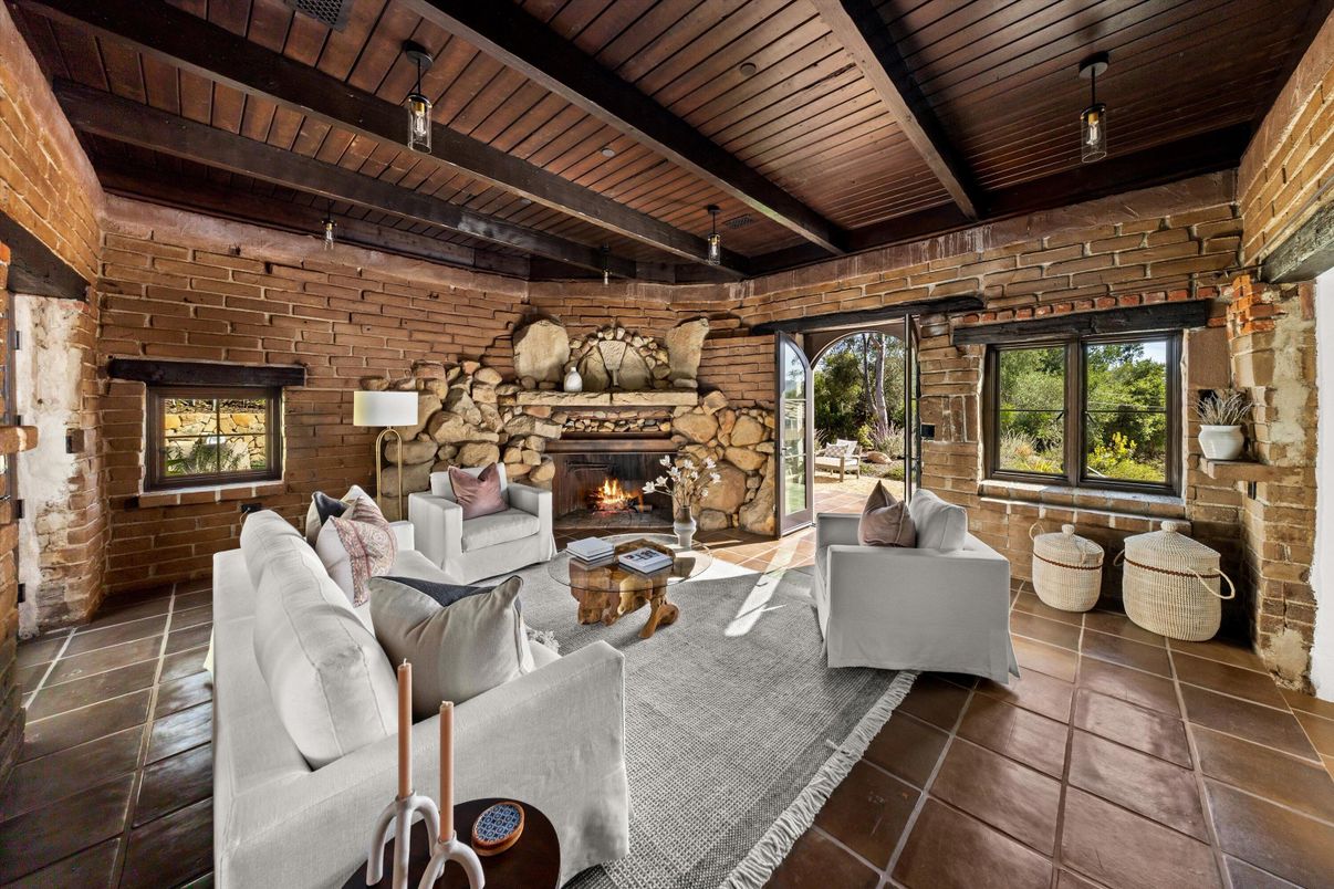 Fireplace, Interior, Living room, Stone Walls, Wooden Beams, Wooden Ceilings