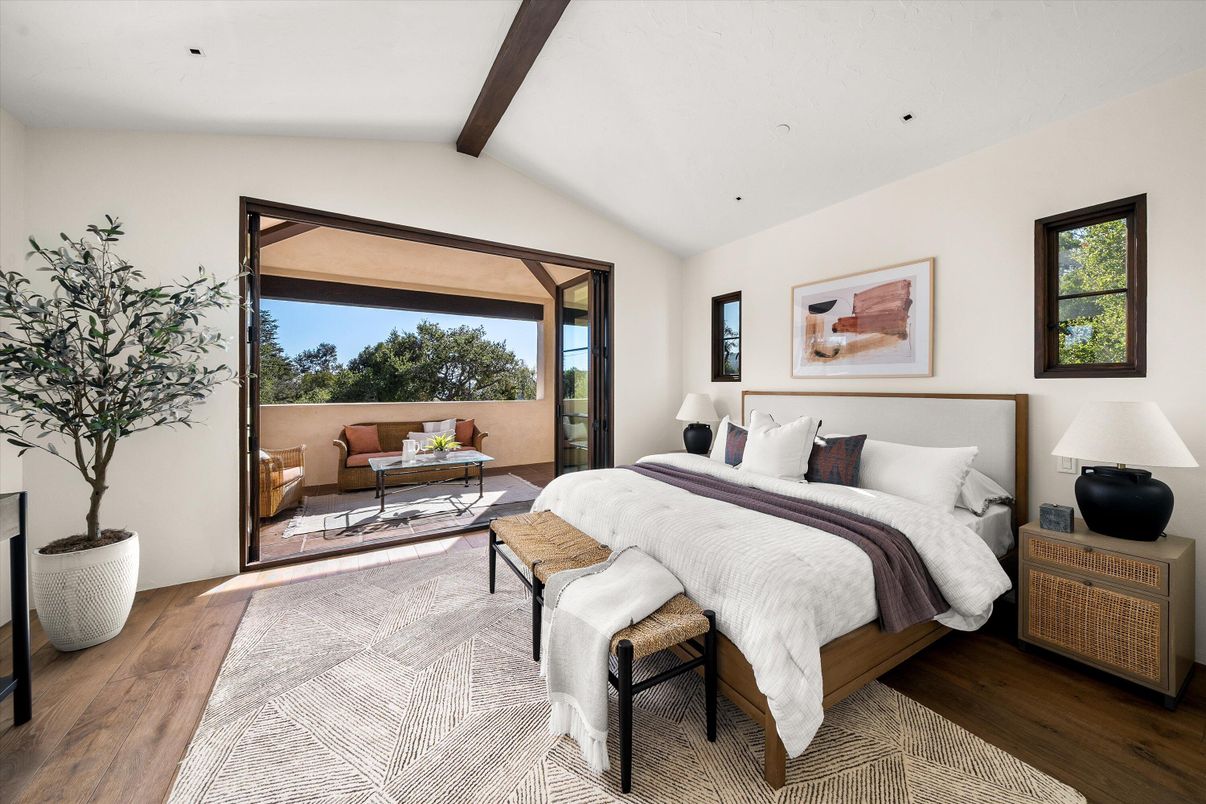Bedroom, Interior, Wooden Beams, Wood Texture Flooring