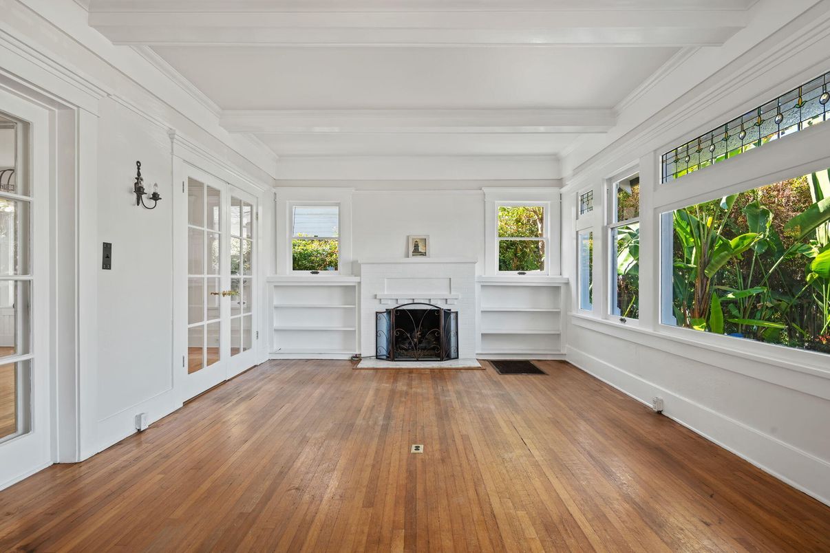 Empty room, Fireplace, Interior, Wood Texture Flooring