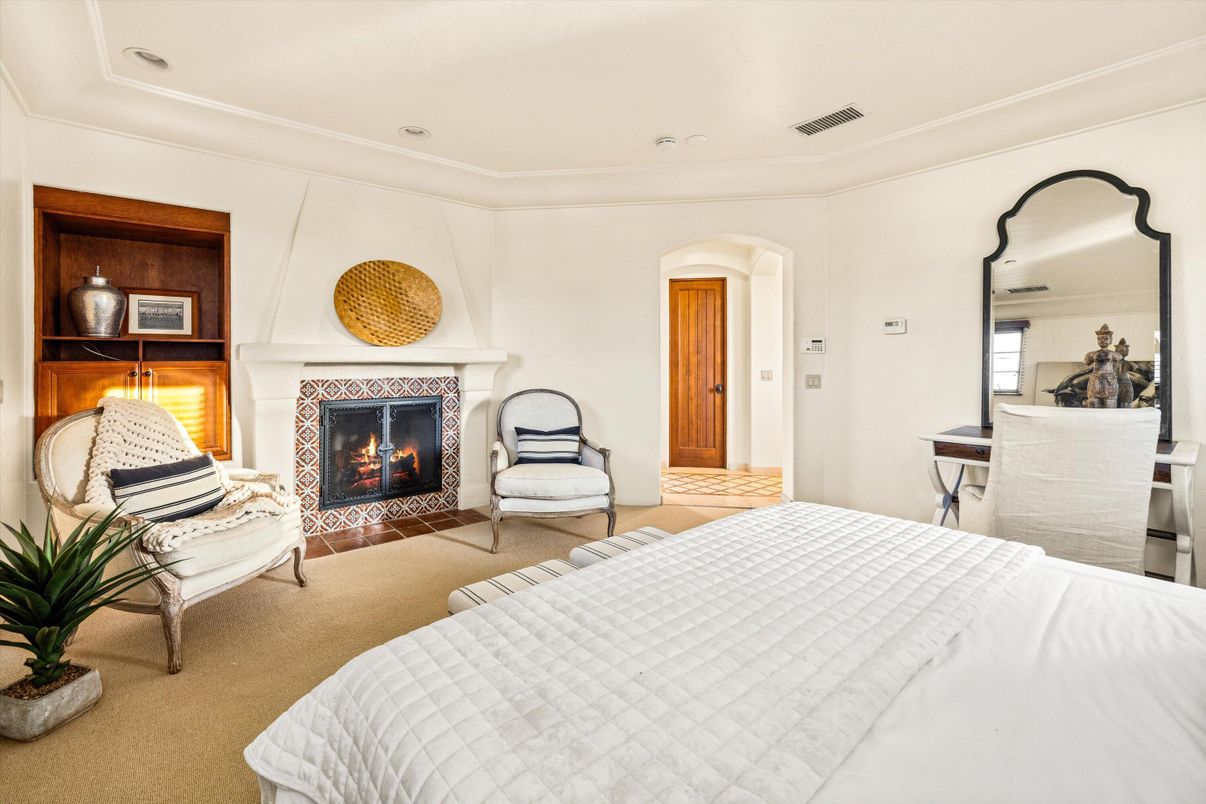 Bedroom, Fireplace, Interior