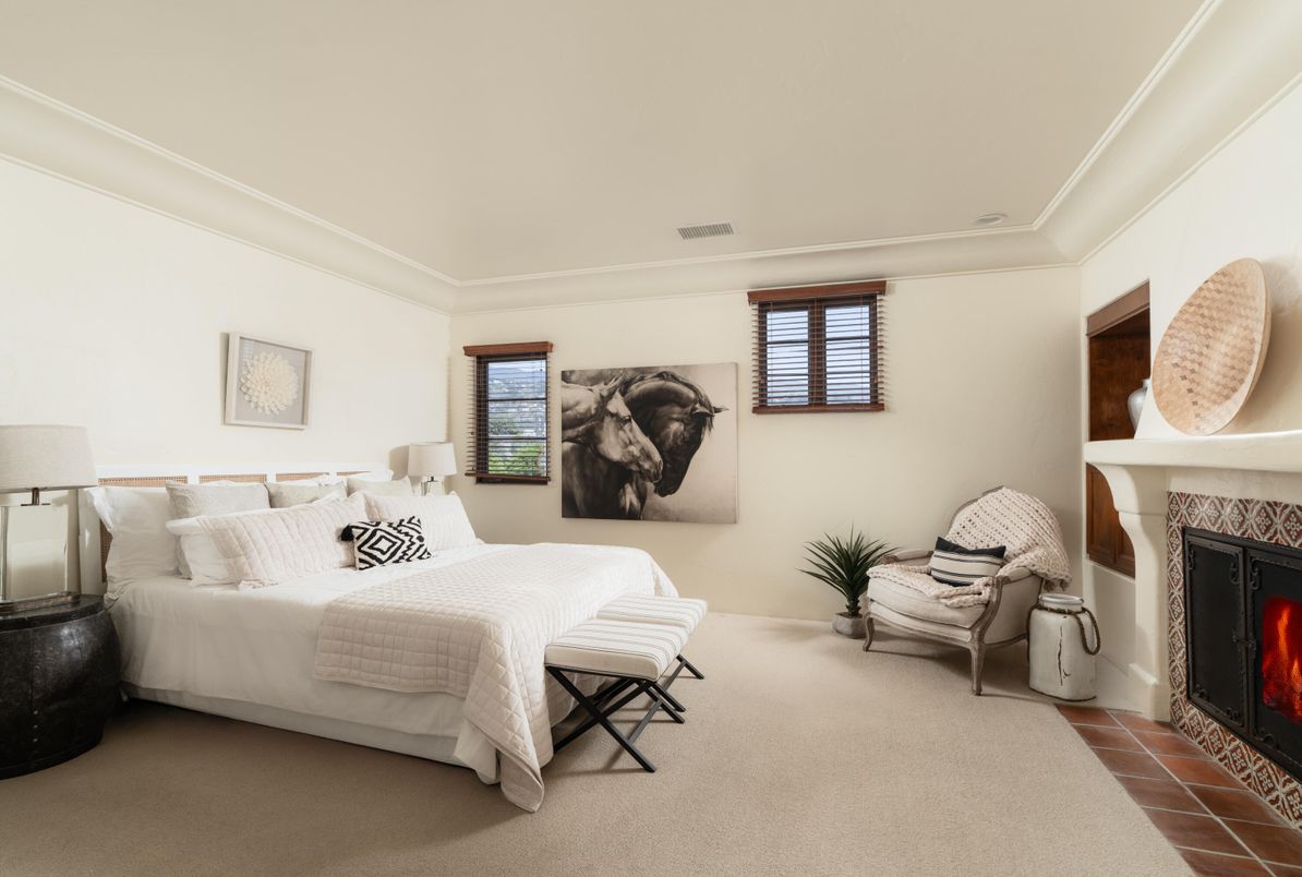 Bedroom, Fireplace, Interior