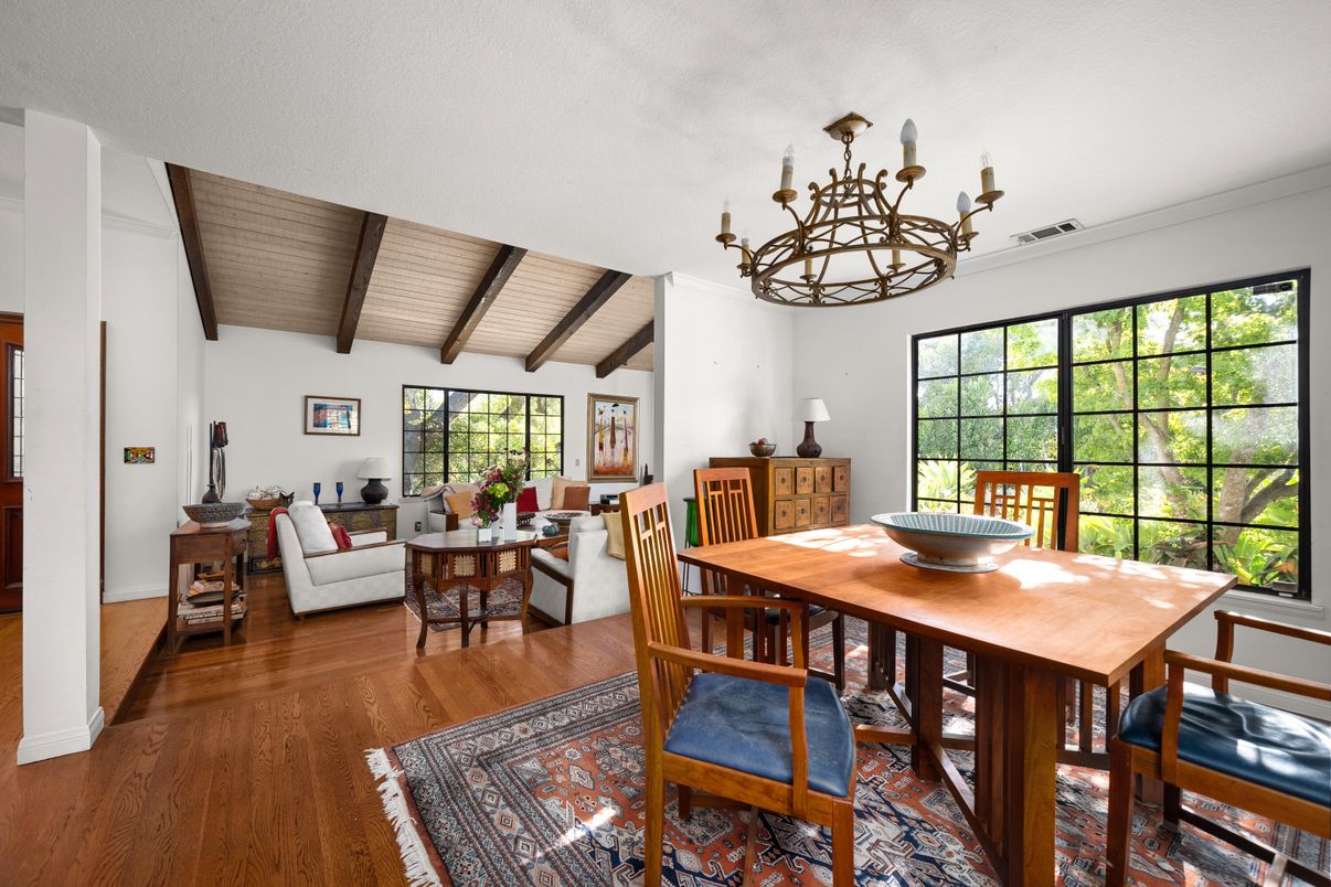 Chandelier, Dining room, Interior, Living room, Wooden Ceilings, Wood Texture Flooring