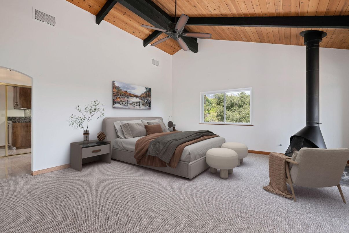 Bedroom, Fireplace, Interior, Wooden Beams, Wooden Ceilings