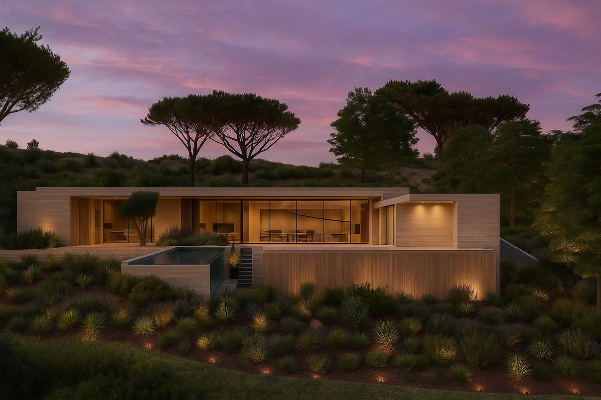 Exterior, Facade, Pool, Modern