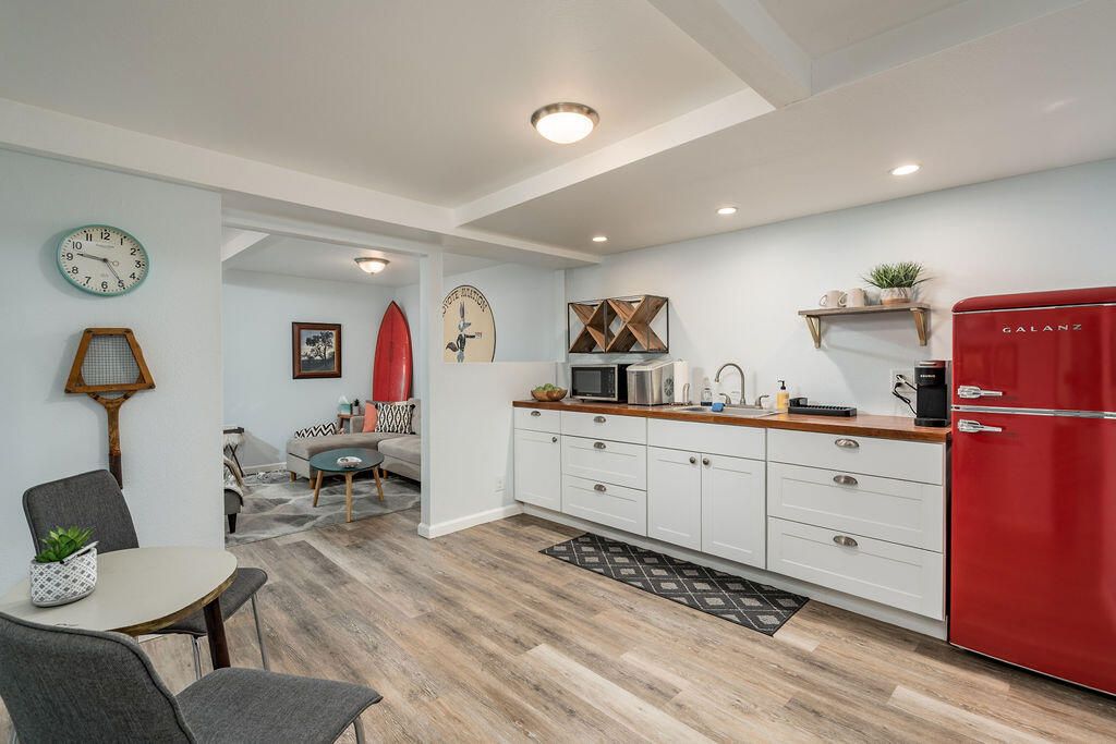 Interior, Kitchen, Recessed Lighting, Wood Texture Flooring