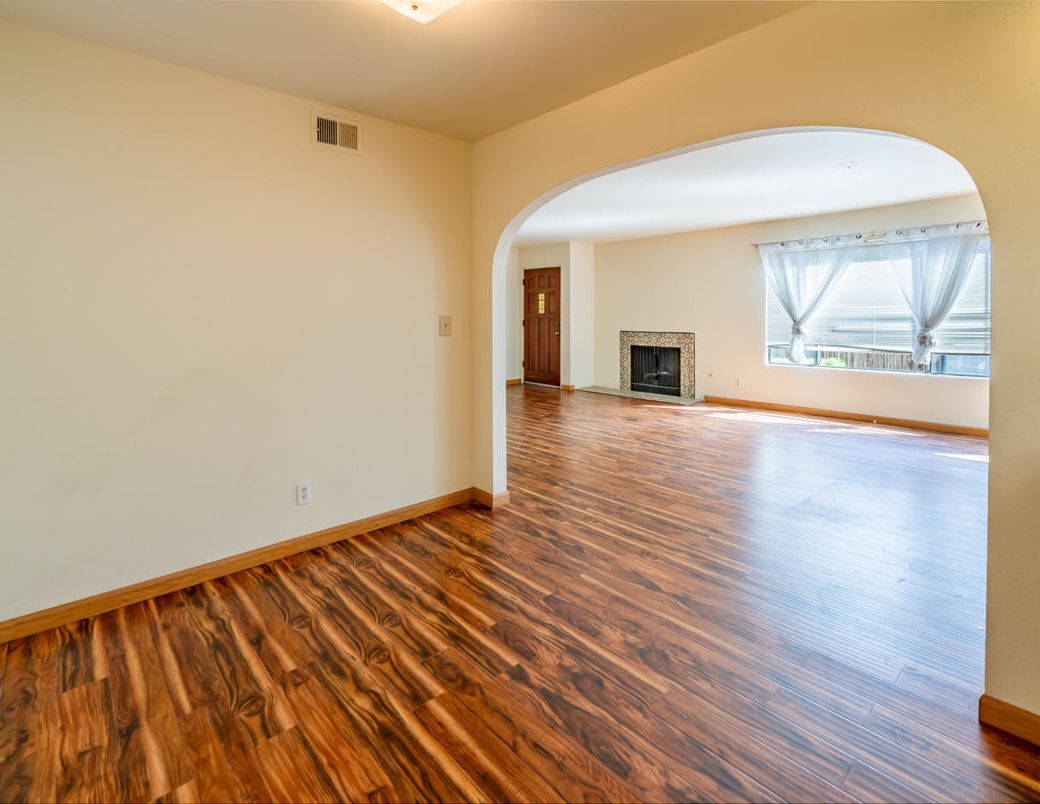 Empty room, Fireplace, Interior, Wood Texture Flooring