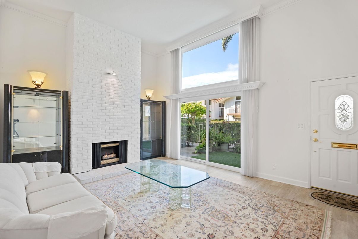 Fireplace, Interior, Living room, Stone Walls, Wood Texture Flooring