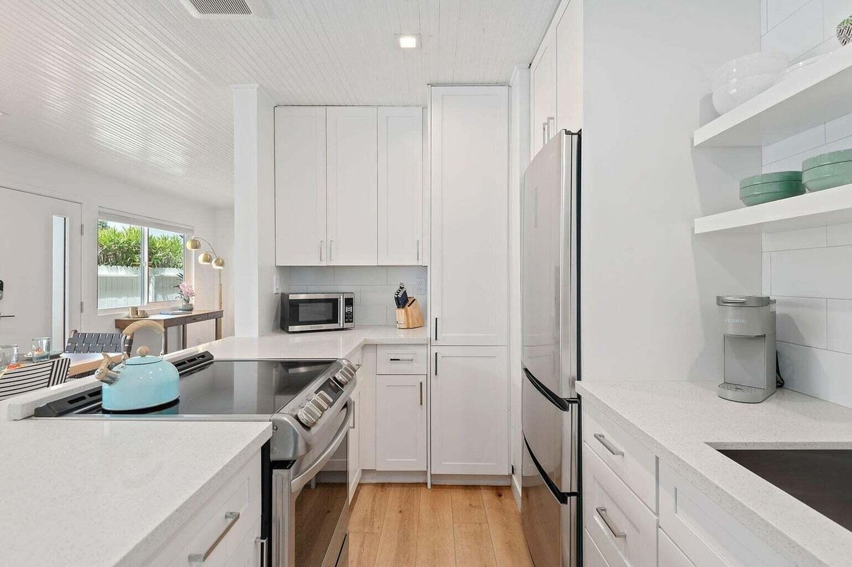 Interior, Kitchen, Recessed Lighting, Wood Texture Flooring