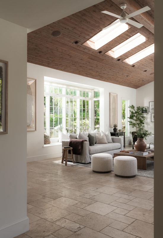 Interior, Living room, Recessed Lighting, Wooden Ceilings