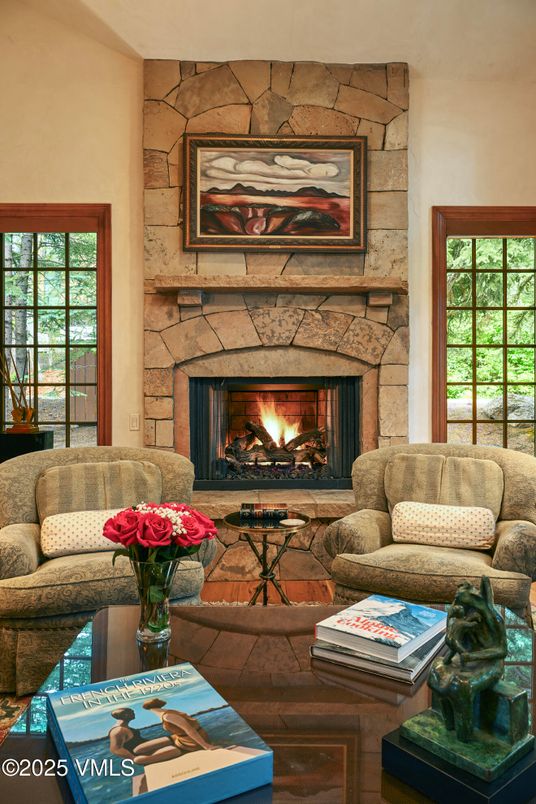 Fireplace, Interior, Living room, Stone Walls