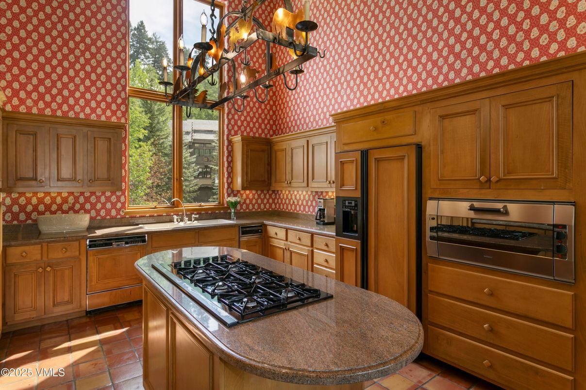 Chandelier, Interior, Kitchen, Stainless Steel Appliances