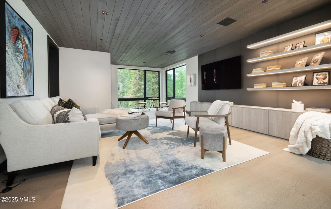 Interior, Living room, Recessed Lighting, Wooden Ceilings, Wood Texture Flooring