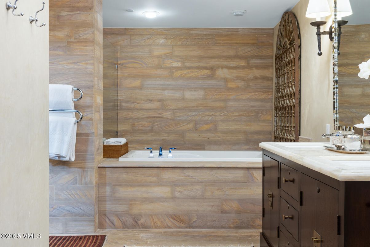 Bathroom, Interior, Recessed Lighting, Wooden Walls