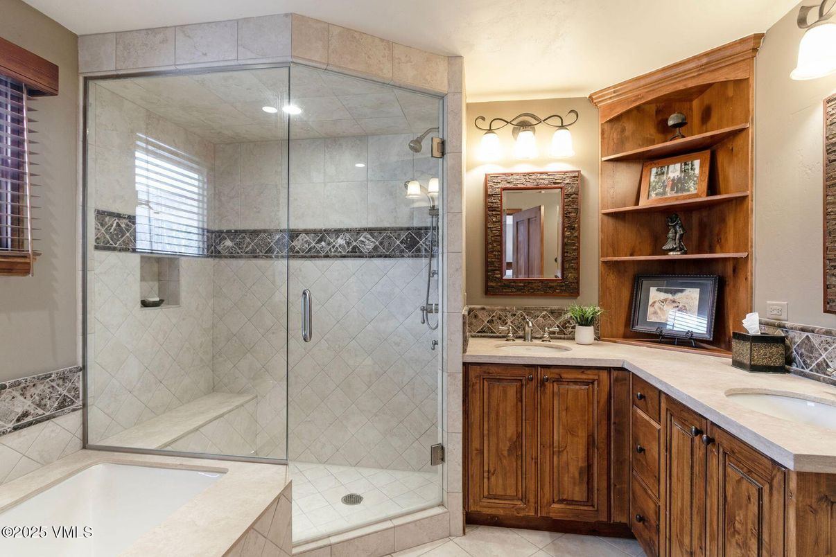 Bathroom, Dual Sink Vanities, Glass Shower, Interior