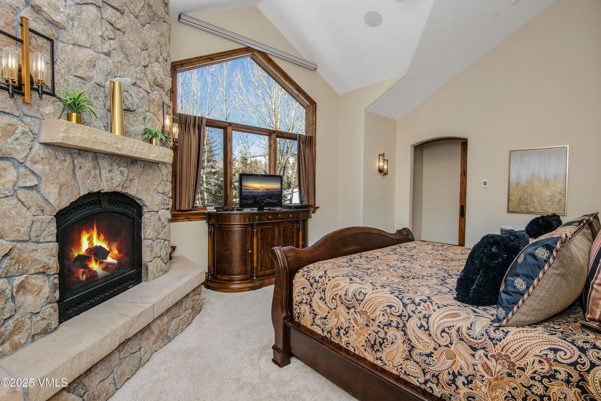 Bedroom, Fireplace, Interior, Stone Walls