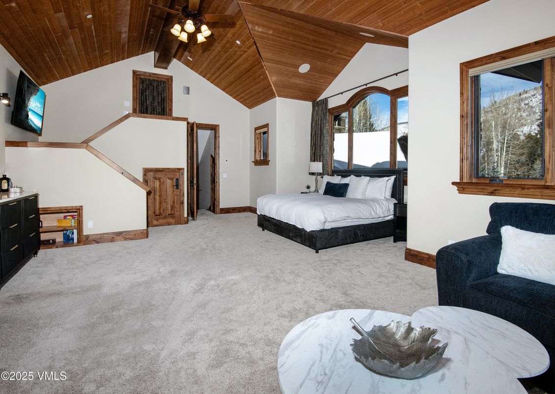Bedroom, Interior, Recessed Lighting, Wooden Ceilings