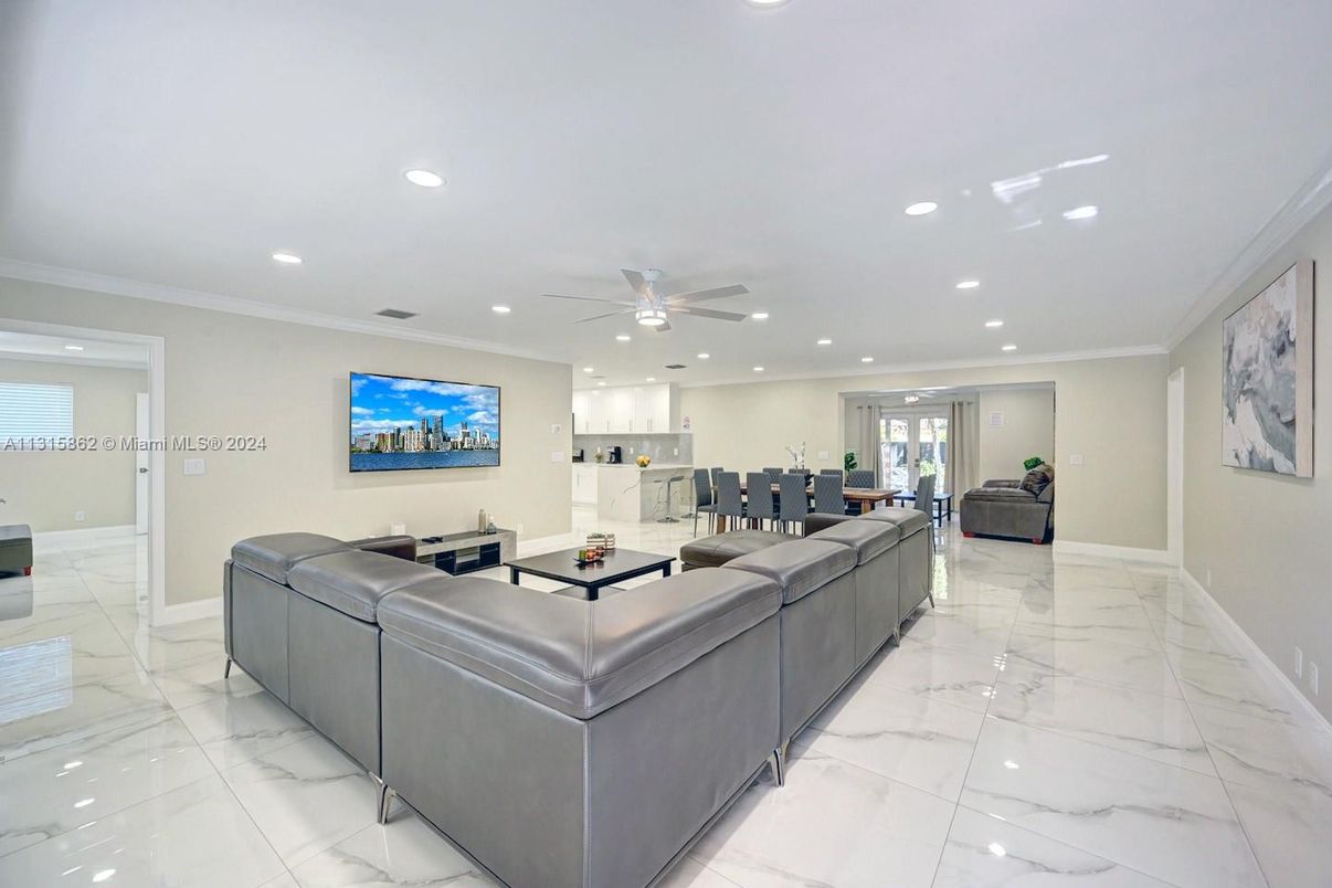 Interior, Living room, Marble, Recessed Lighting