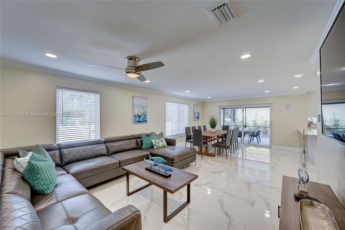 Dining room, Interior, Living room, Marble, Recessed Lighting