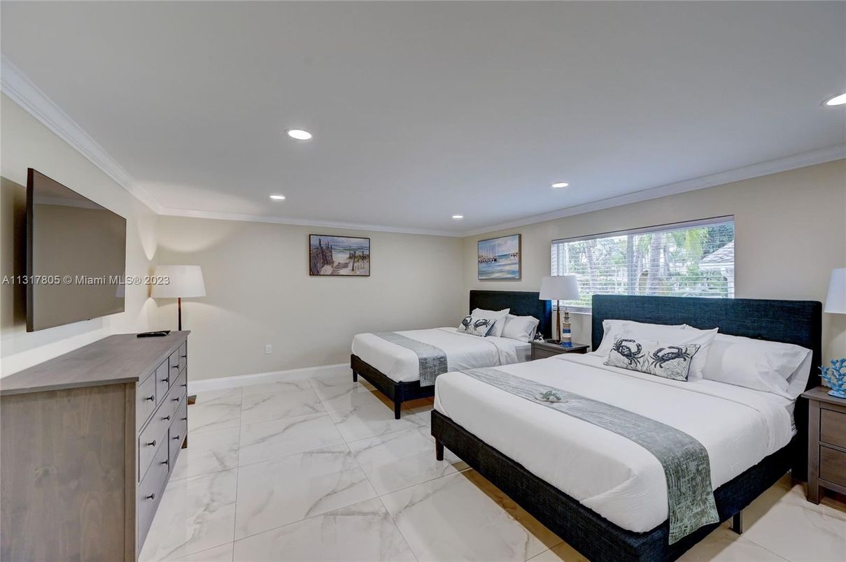 Bedroom, Interior, Marble, Recessed Lighting