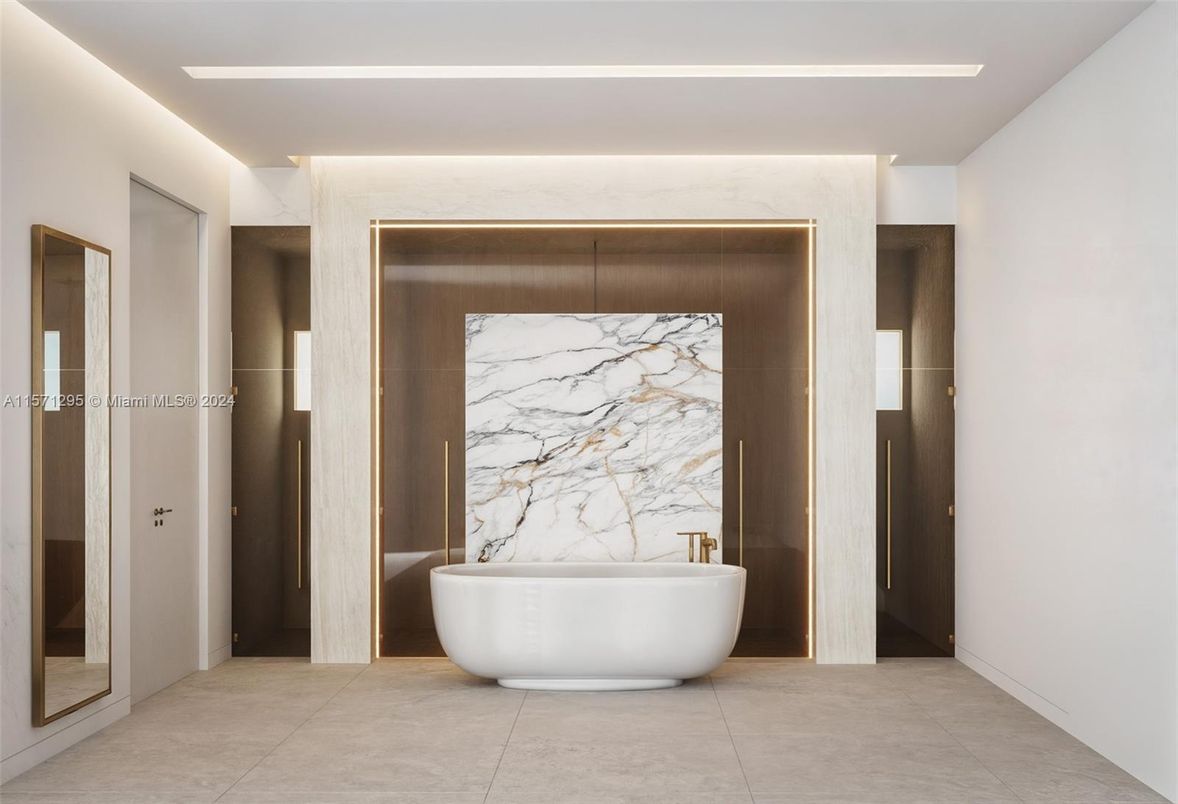 Bathroom, Free Standing Baths, Interior, Marble Walls
