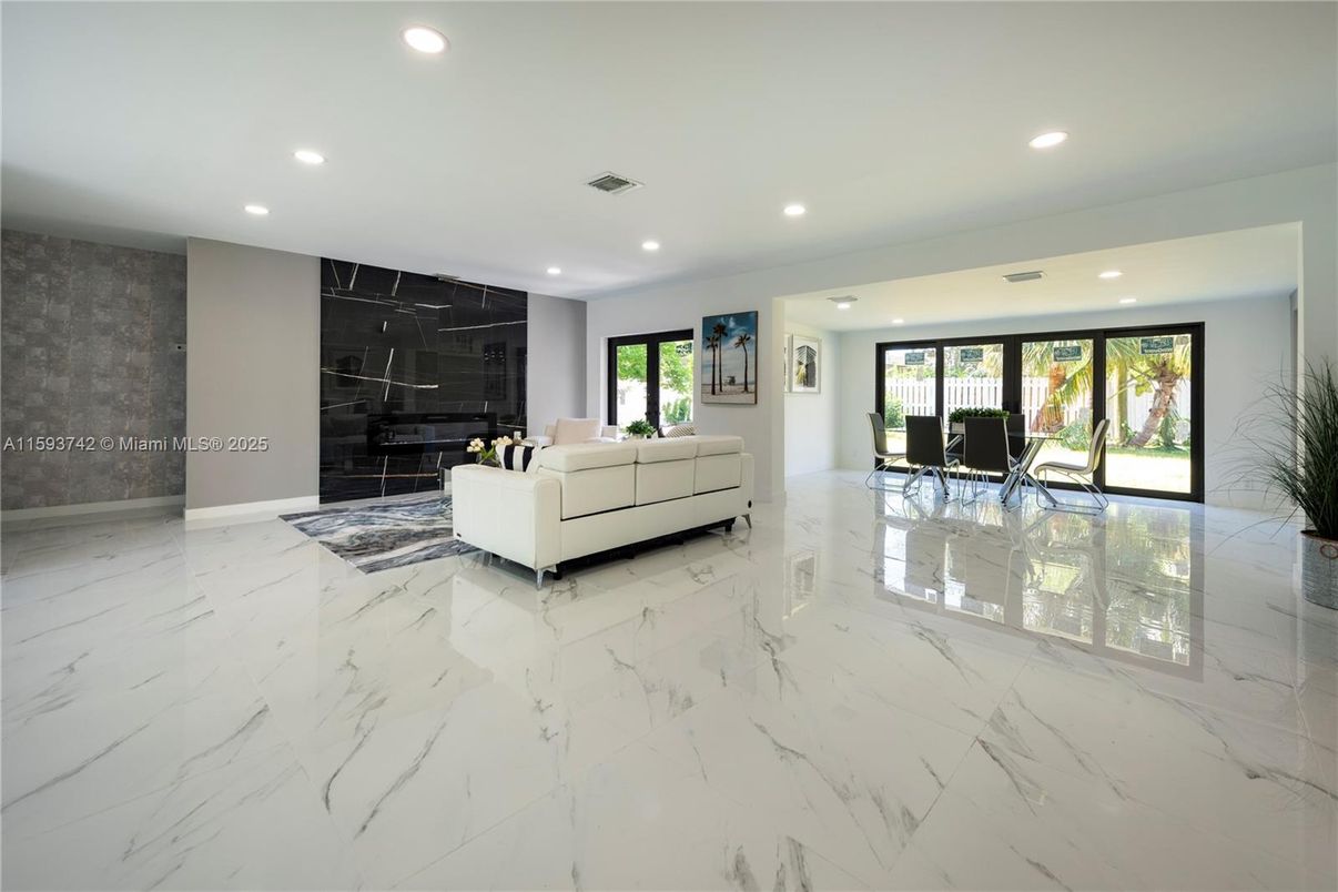 Fireplace, Interior, Living room, Marble, Marble Walls, Recessed Lighting