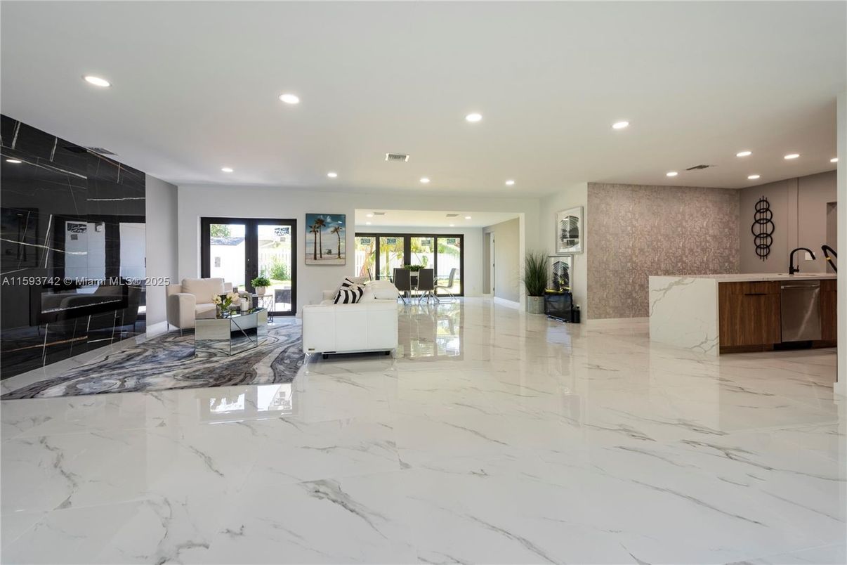 Interior, Living room, Marble, Recessed Lighting