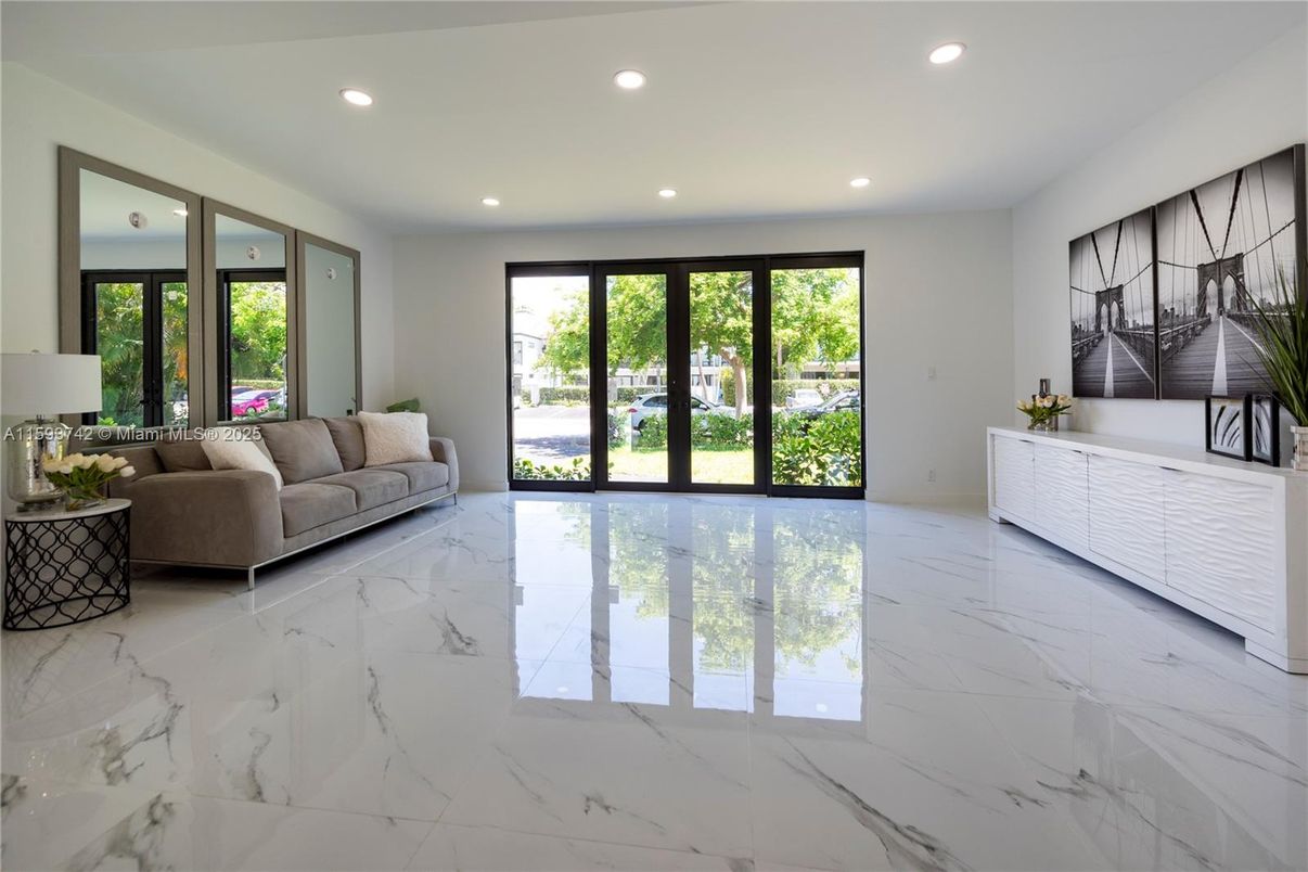 Interior, Living room, Marble, Recessed Lighting