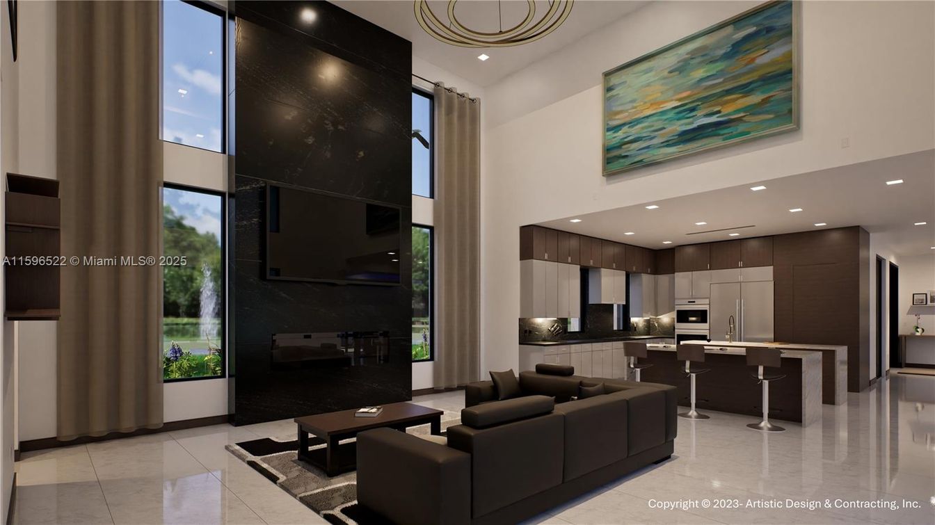 Interior, Kitchen, Living room, Recessed Lighting, Stainless Steel Appliances