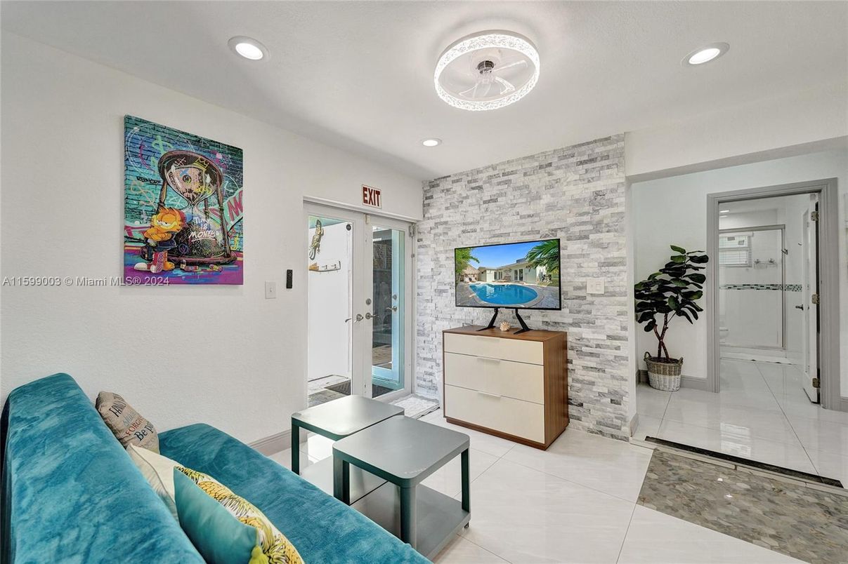 Interior, Recessed Lighting, Stone Walls