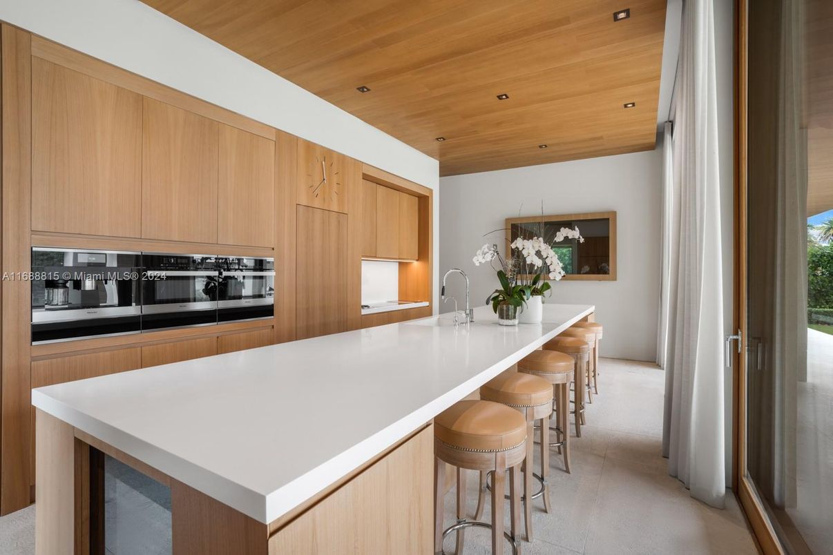 Interior, Kitchen, Recessed Lighting, Stainless Steel Appliances, Wooden Ceilings