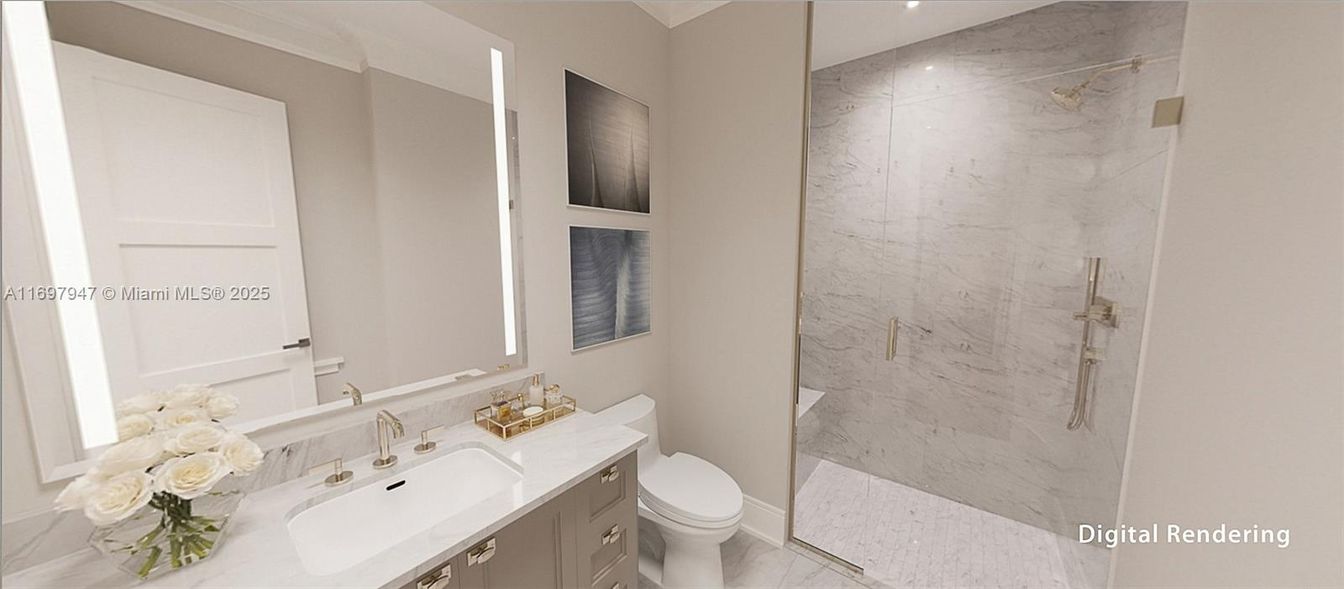 Bathroom, Interior, Marble Walls